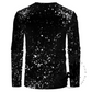 Black Faux Bleach Long Sleeve