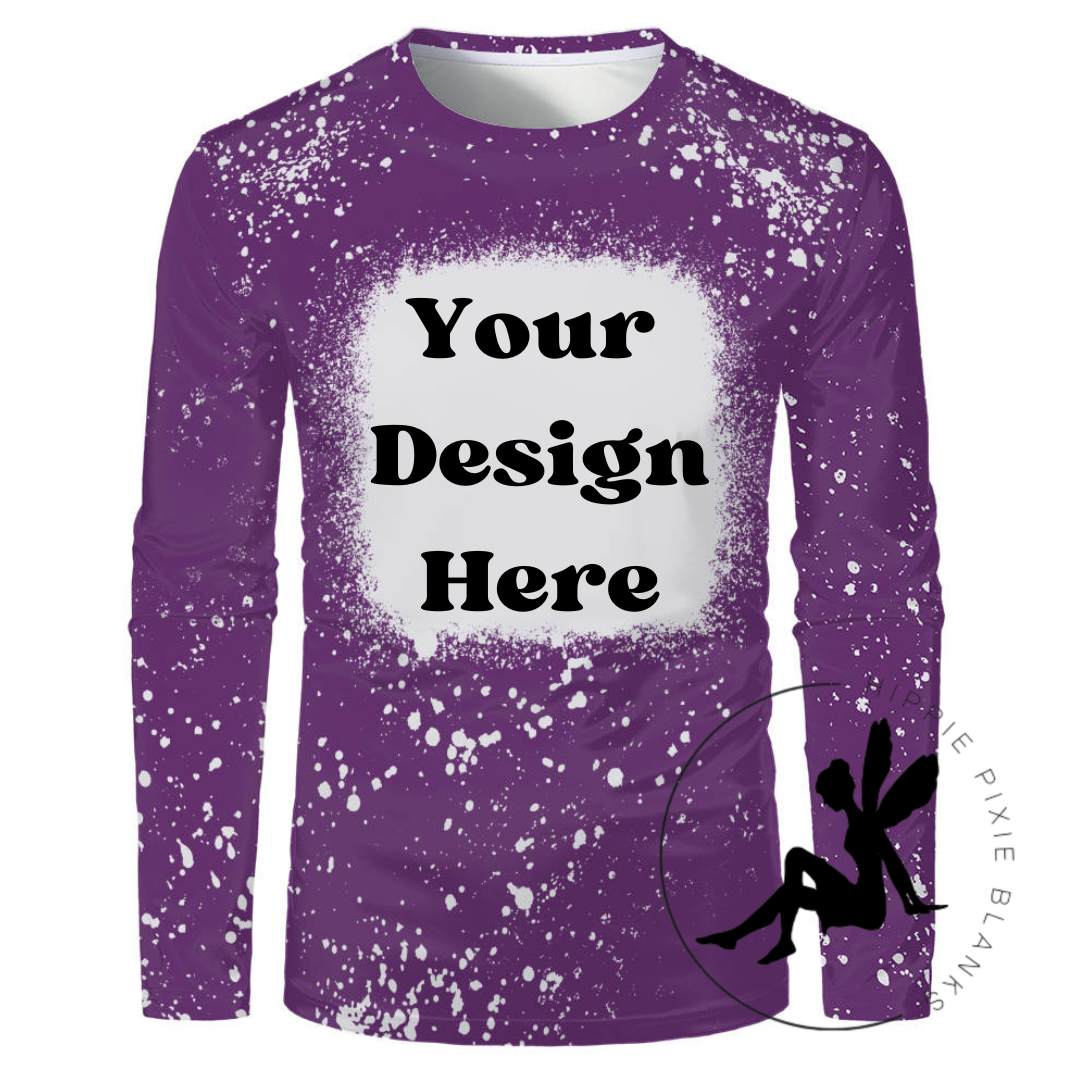 Purple Faux Bleach Long Sleeve