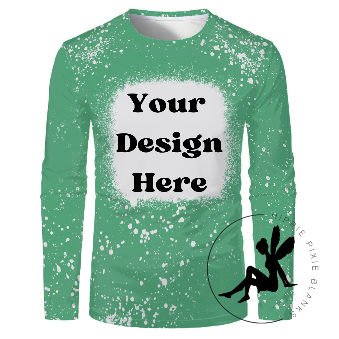 Green Faux Bleach Long Sleeve