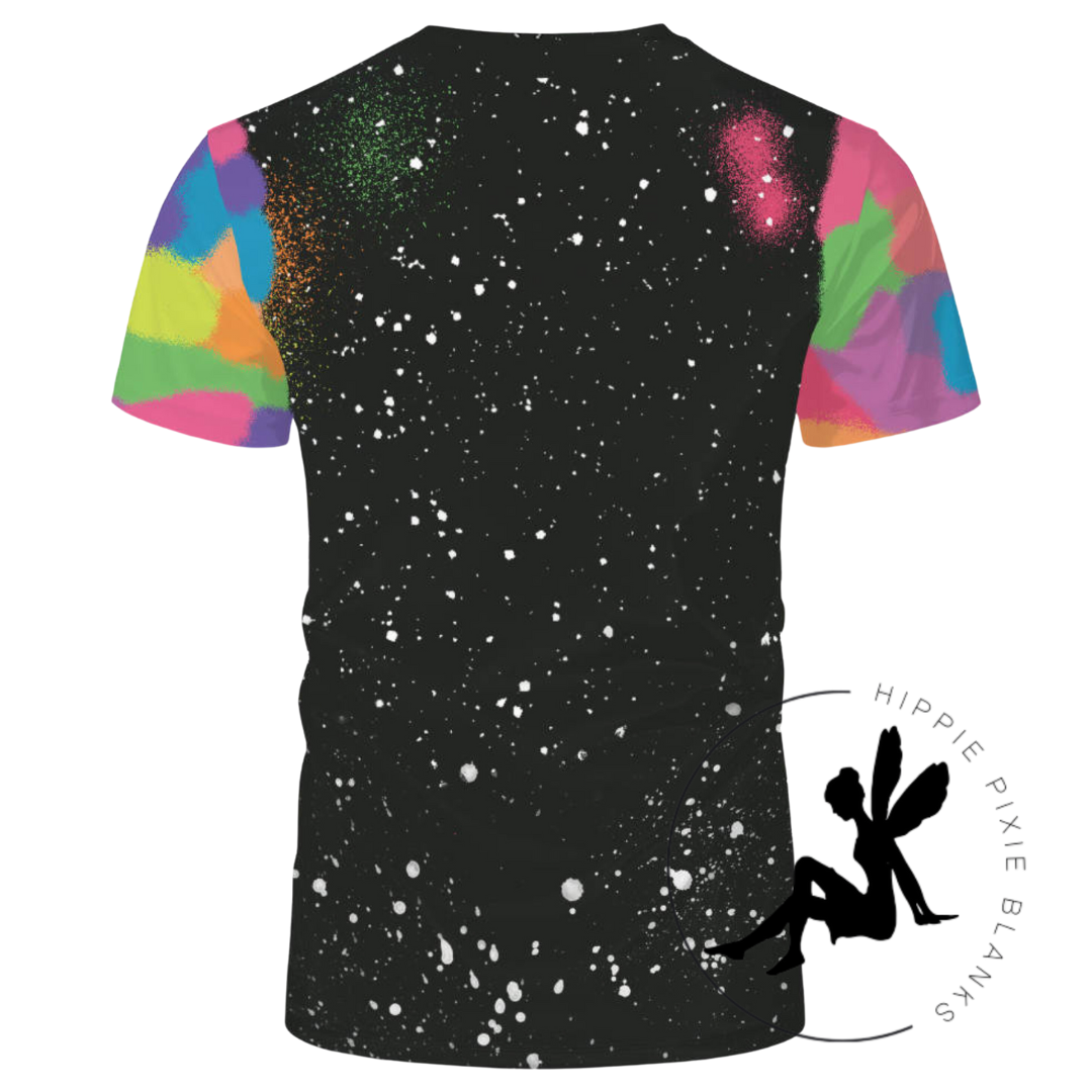 Black Neon Splatter Limited Edition Faux Bleach Tee