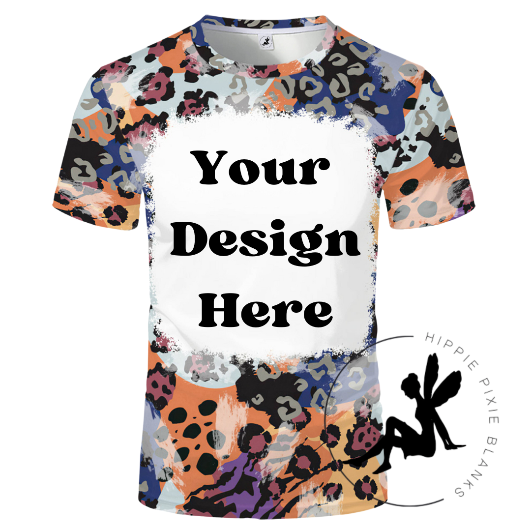 Multi Cheetah Limited Edition  Faux Bleach Tee