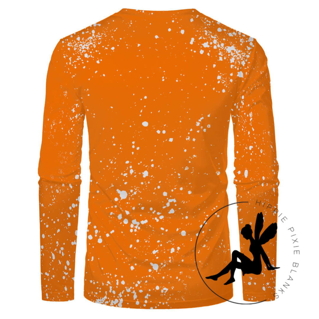 Orange Faux Bleach Long Sleeve