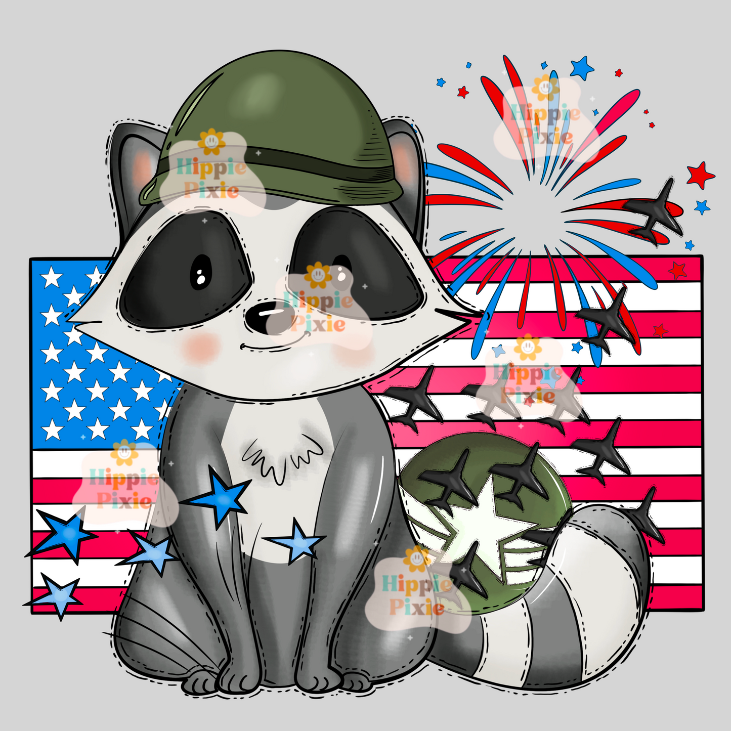 Patriotic Raccoon